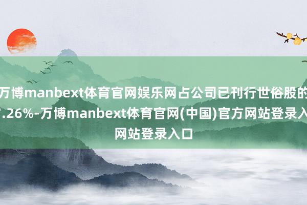 万博manbext体育官网娱乐网占公司已刊行世俗股的27.26%-万博manbext体育官网(中国)官方网站登录入口