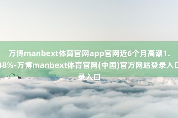 万博manbext体育官网app官网近6个月高潮1.48%-万博manbext体育官网(中国)官方网站登录入口