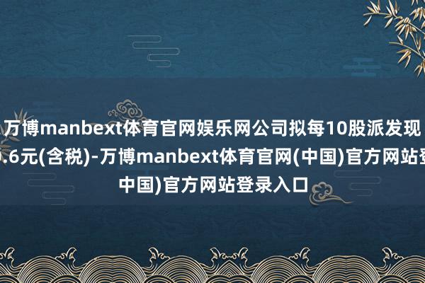 万博manbext体育官网娱乐网公司拟每10股派发现款红利0.6元(含税)-万博manbext体育官网(中国)官方网站登录入口