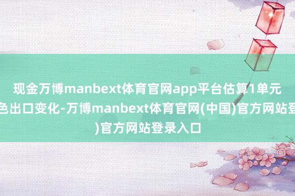 现金万博manbext体育官网app平台估算1单元海关货色出口变化-万博manbext体育官网(中国)官方网站登录入口