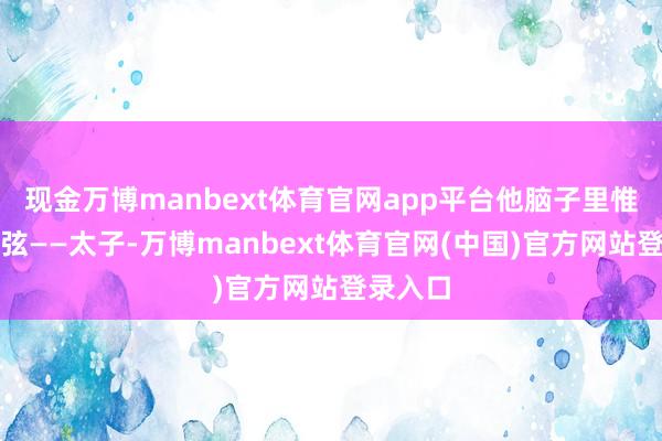 现金万博manbext体育官网app平台他脑子里惟有一根弦——太子-万博manbext体育官网(中国)官方网站登录入口
