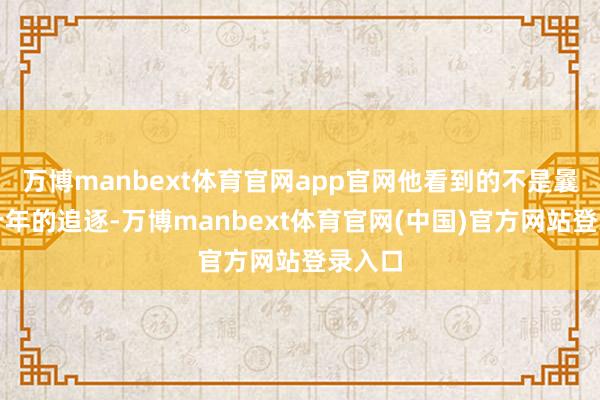 万博manbext体育官网app官网他看到的不是曩昔几十年的追逐-万博manbext体育官网(中国)官方网站登录入口