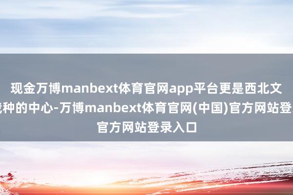 现金万博manbext体育官网app平台更是西北文化与栽种的中心-万博manbext体育官网(中国)官方网站登录入口