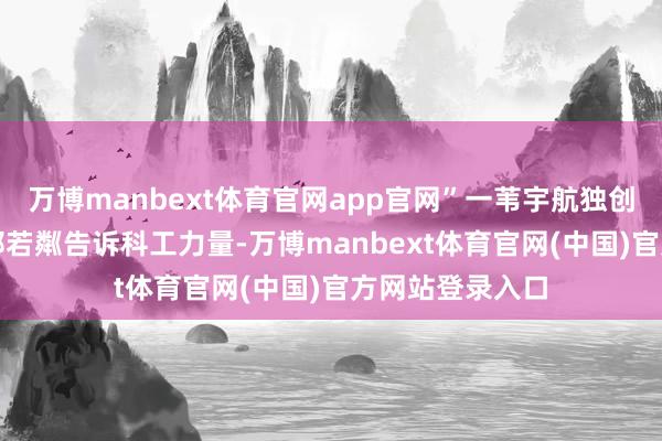 万博manbext体育官网app官网”一苇宇航独创东谈主兼CEO邢若粼告诉科工力量-万博manbext体育官网(中国)官方网站登录入口